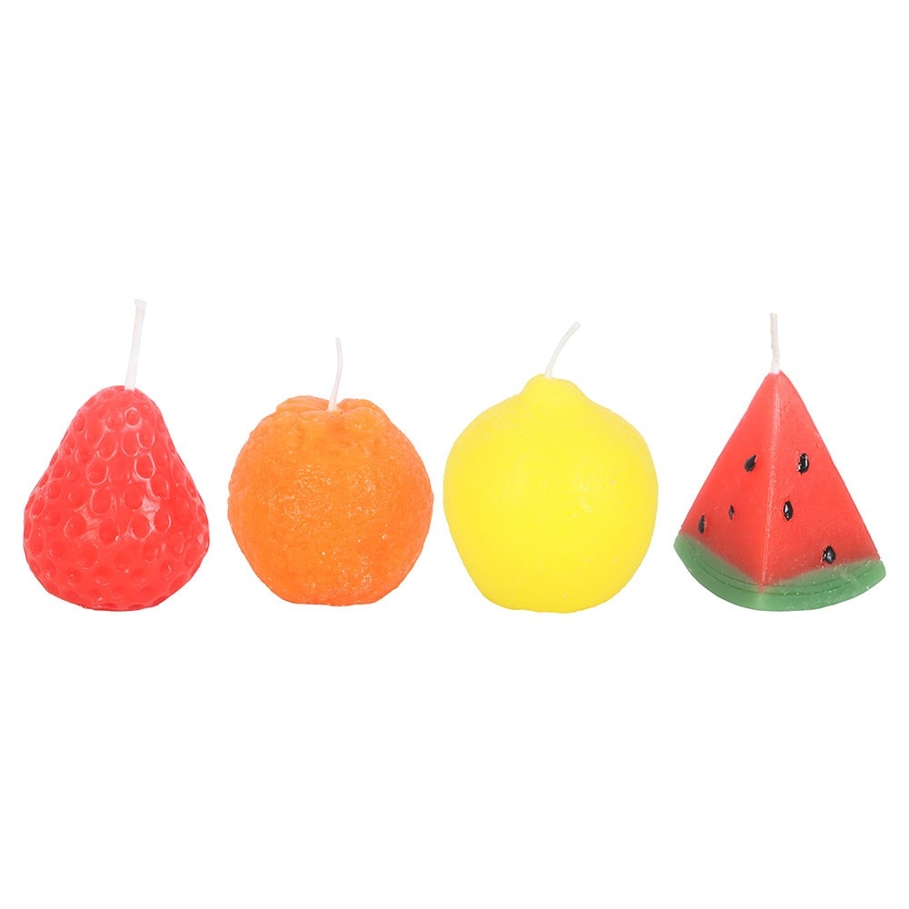 Something Different - Set of 4 Fruit Shaped Figuurkaars - Multicolours